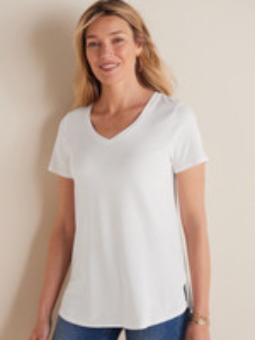 Soft Surroundings Pima Isabel Short Sleeve Tunic NWOT Size Large in WHITE